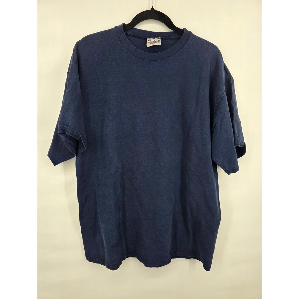 Vintage Pluma Heavyweight Cotton T-Shirt Mens Large Navy Blue Made in USA 90s